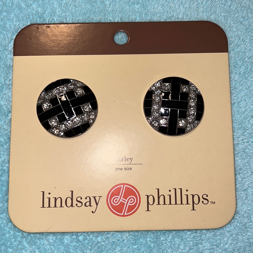 Lindsay Phillips Switch Flops Black Enamel & Rhinestones “Harley” Brand new
